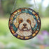 Bichon Frise Stained Glass Effect Suncatcher